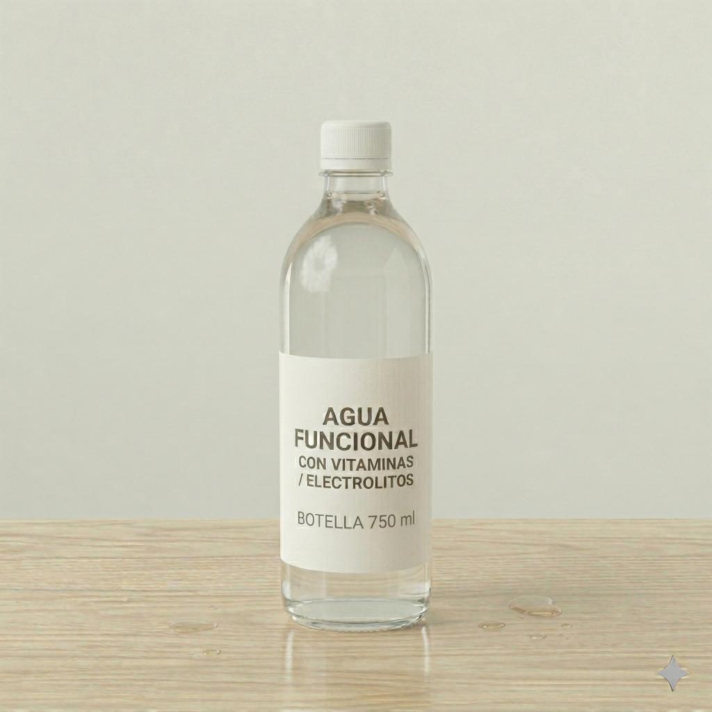 Agua funcional con vitaminas/electrolitos (botella 750 ml)