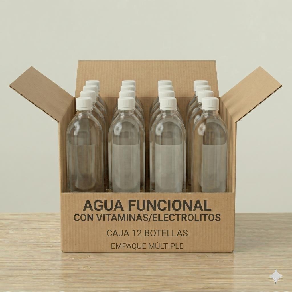 Agua funcional con vitaminas/electrolitos (caja 12 botellas)