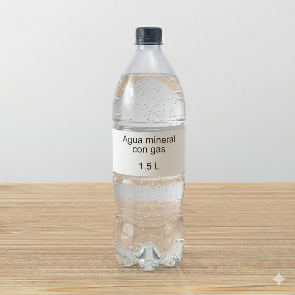 Agua mineral con gas (botella 1.5 L)