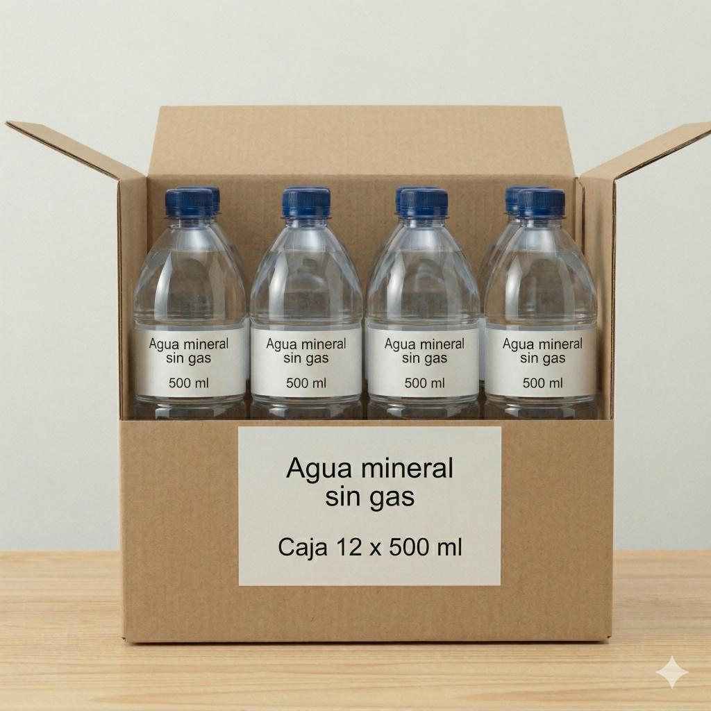 Agua mineral sin gas (caja 12 botellas 500 ml)