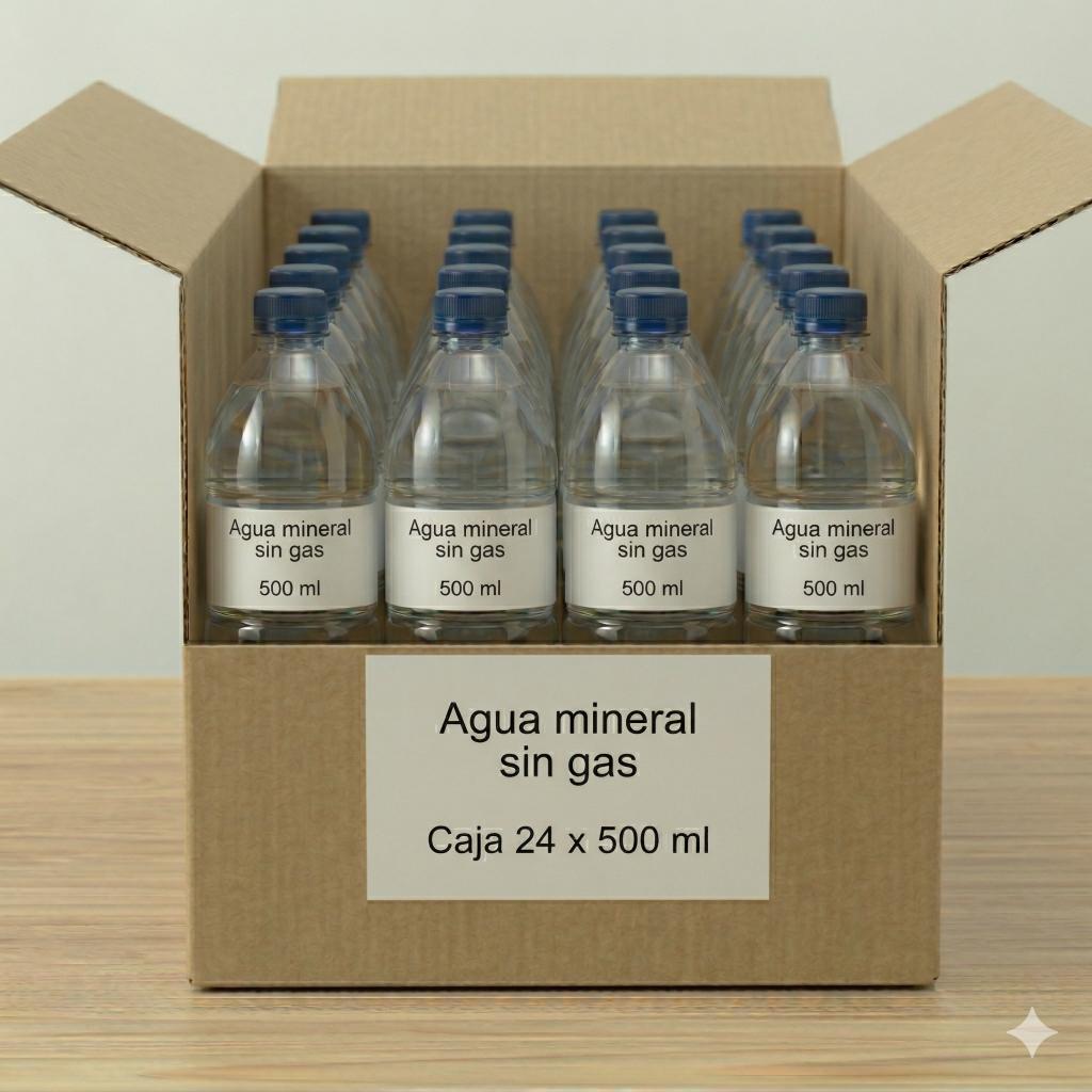 Agua mineral sin gas (caja 24 botellas 500 ml)