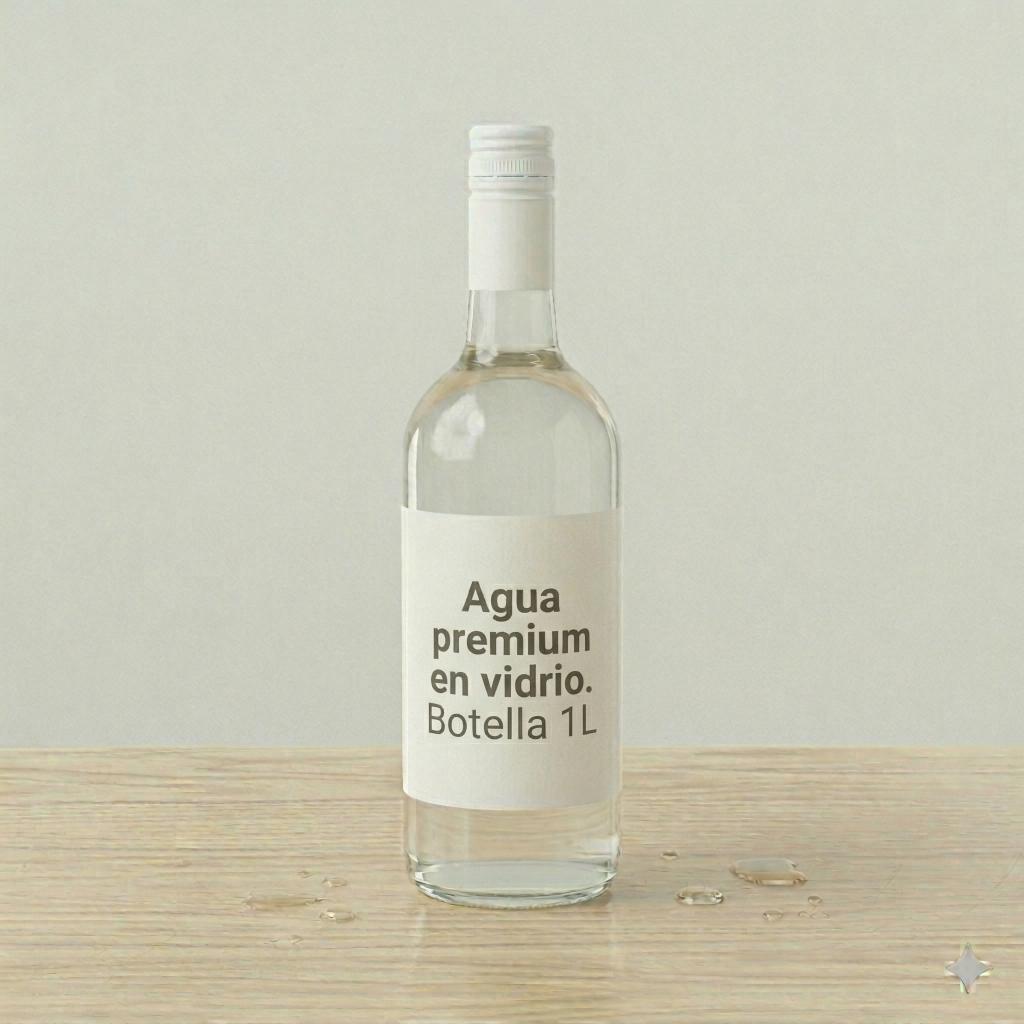Agua premium en vidrio (botella 1 L)