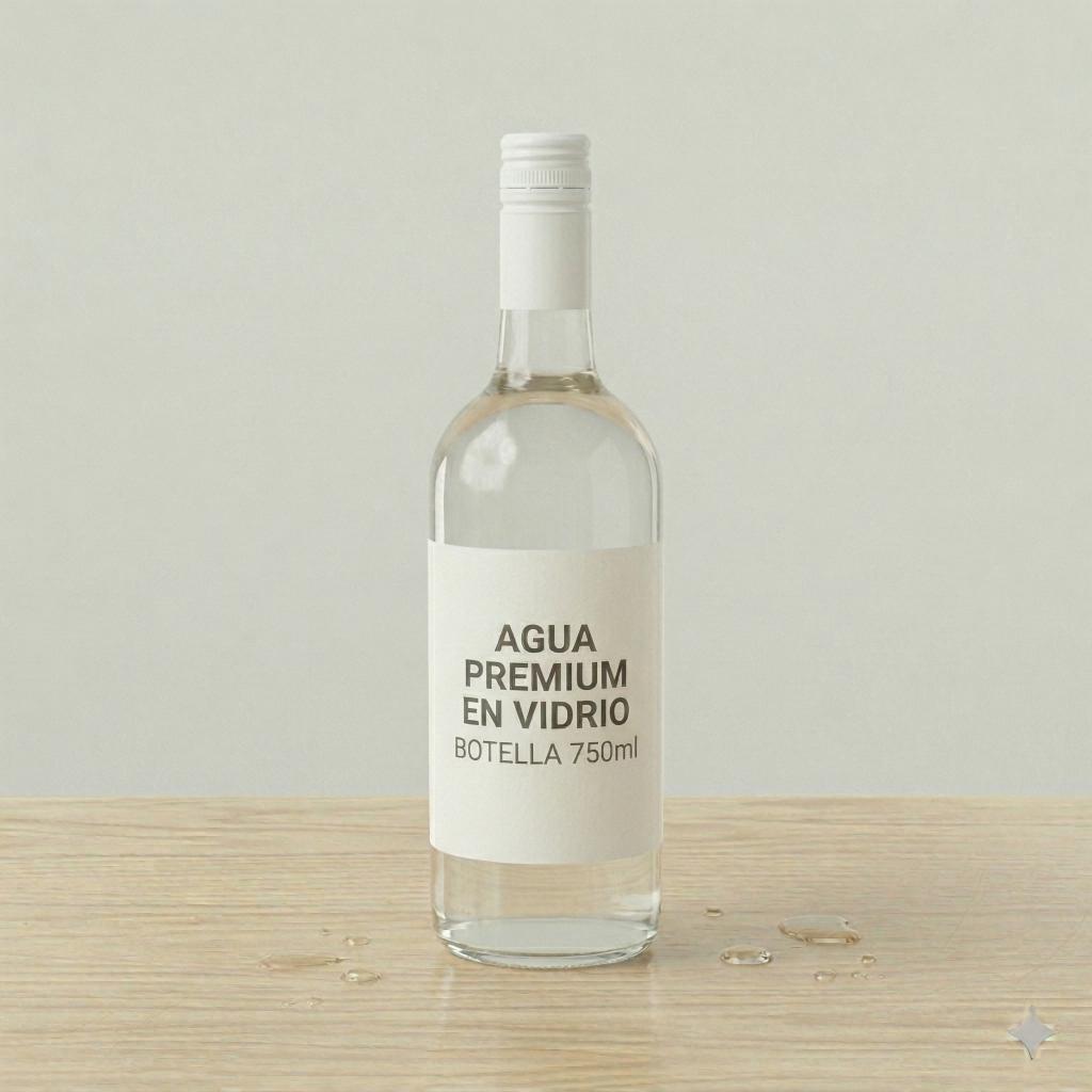 Agua premium en vidrio (botella 750 ml)