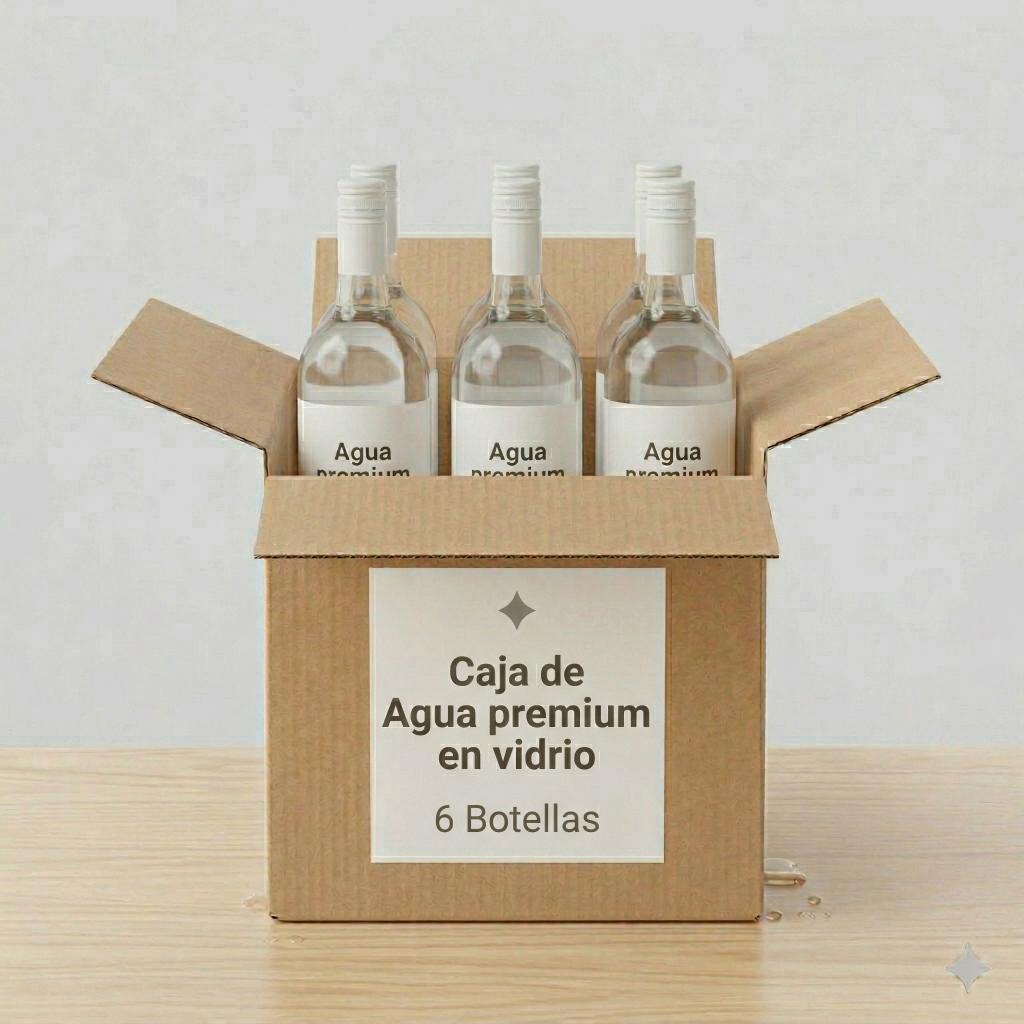 Agua premium en vidrio (caja 6 botellas)